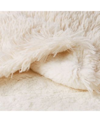 Faux-Rabbit Reversible Oversized Throw, 60" x 70"