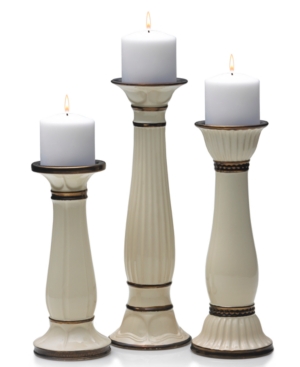 Mikasa Candle Holders, Set of 3 Italian Countryside Candlesticks