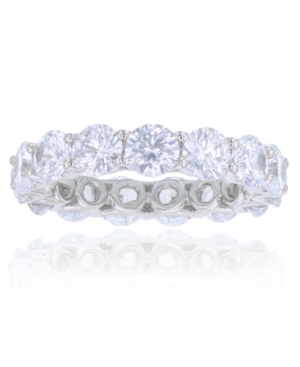 image of White Cubic Zirconias Eternity Band in Rhodium Plated Sterling Silver