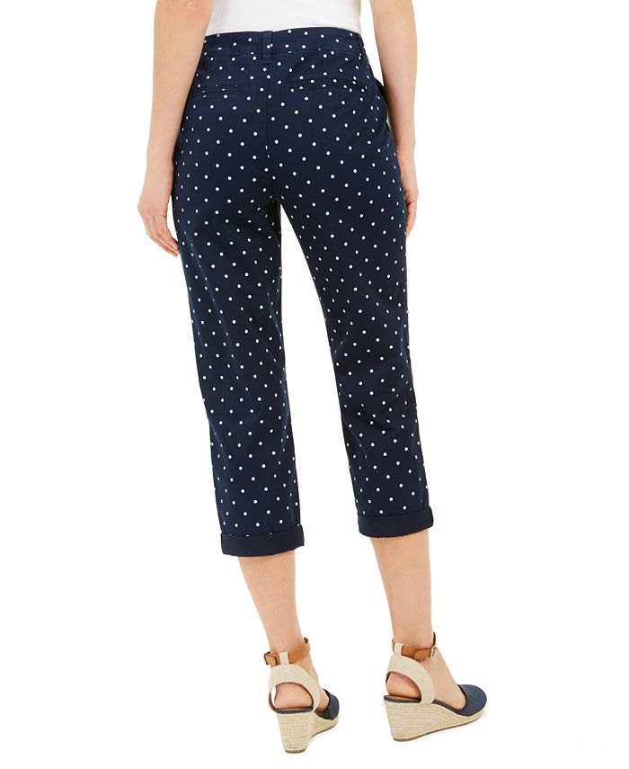 Style & Co PolkaDot Chino Capri Pants, Created for Macy's Macy's