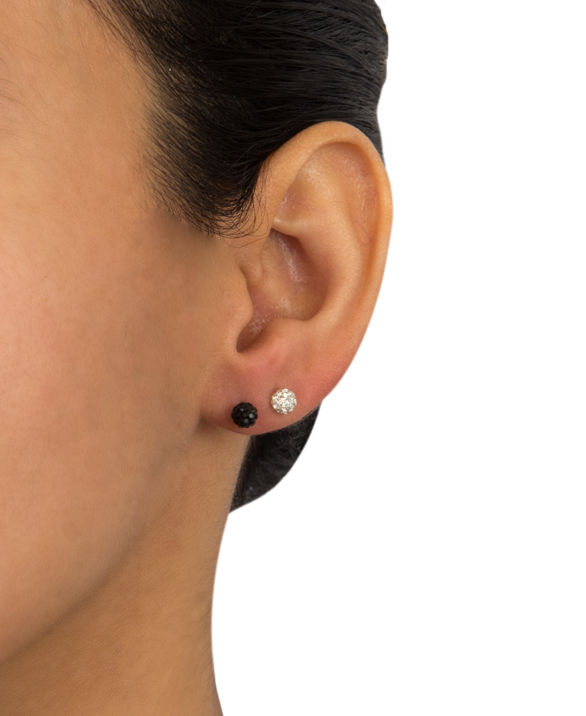Macy's 2-pc. Set Blue & Dark Blue Crystal Ball Stud Earrings In Sterling Silver (also In White & Red Crysta