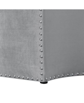 Fiorella Upholstered Octagon Cocktail Ottoman with Nailhead Trim