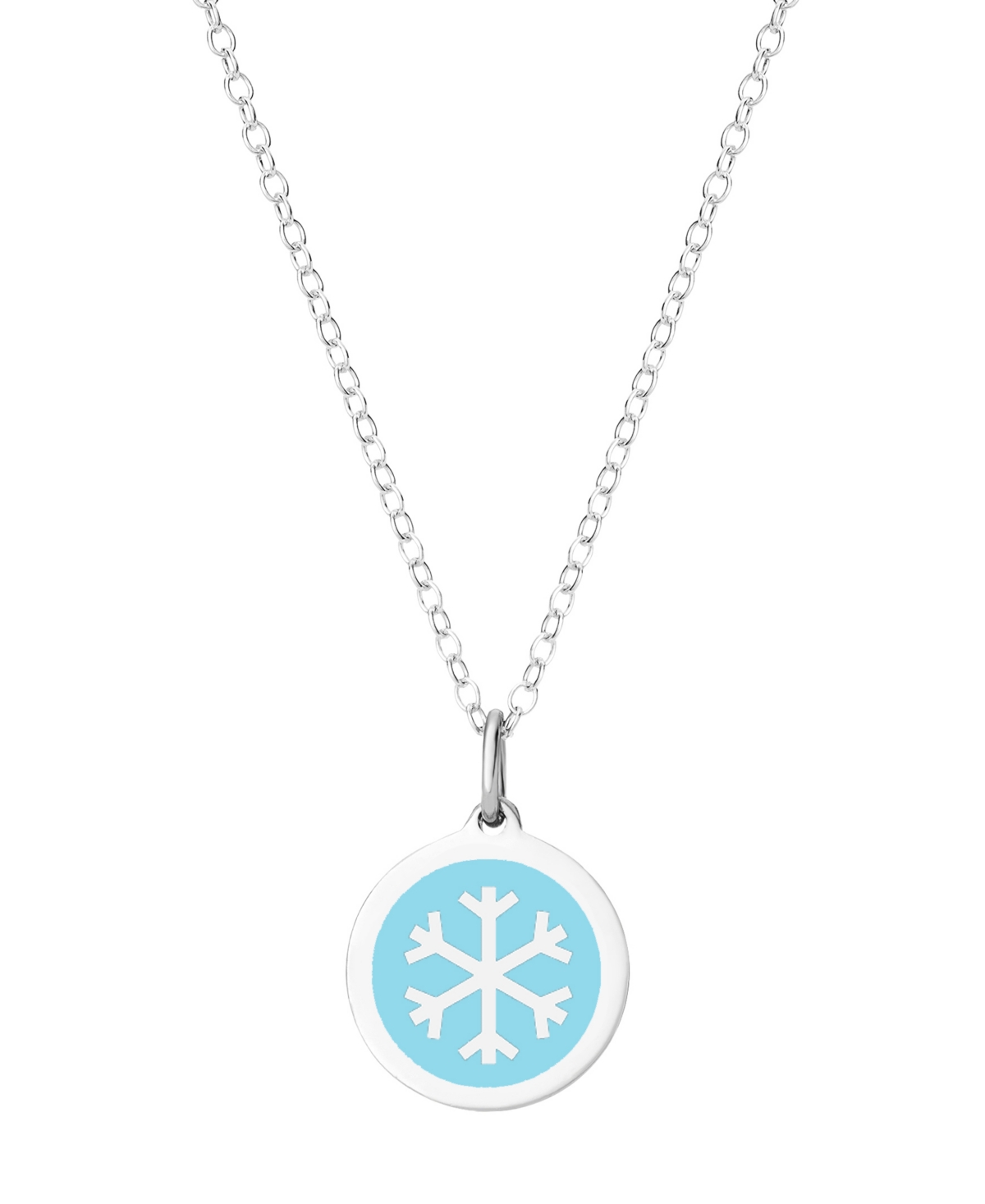 Mini Snowflake Necklace in Sterling Silver - Lgtblue