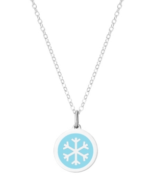 Auburn Jewelry Mini Snowflake Necklace In Sterling Silver In Lgtblue