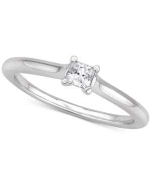 Certified Diamond Princess Solitaire Engagement Ring (1/4 ct tw) in 14k White Gold
