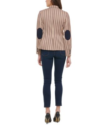 Tommy Hilfiger Striped Elbow Patch Blazer