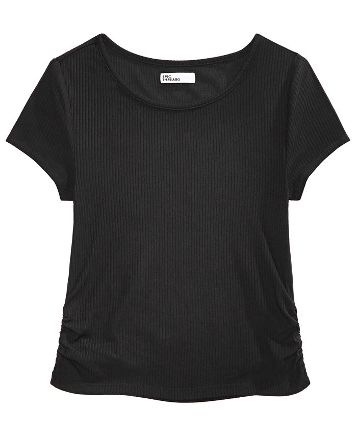 Epic Threads Big Girls Side Ruched T-Shirt, Created for Macy's - Macy's