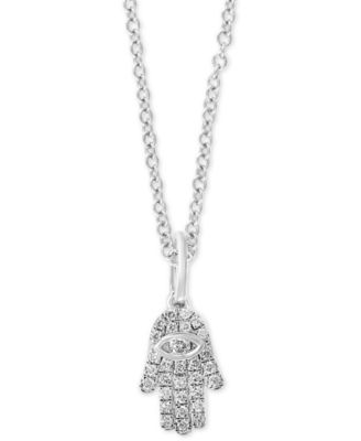 hamsa hand necklace white gold