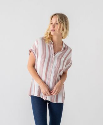 Thread and Supply - Soft Striped Short Sleeve Button Down
