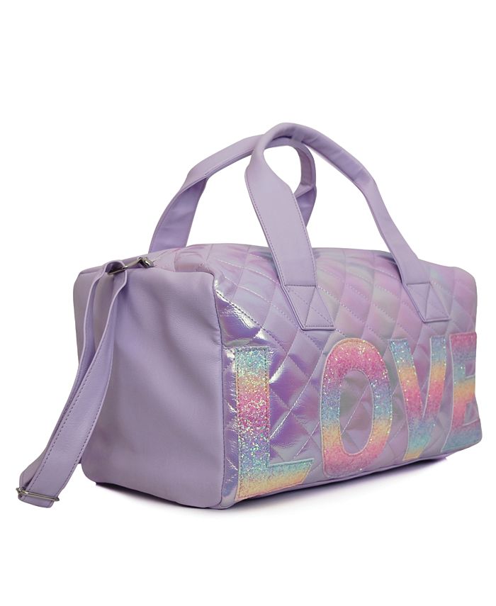 OMG! Accessories Metallic Quilted Love Duffle Bag Macy's