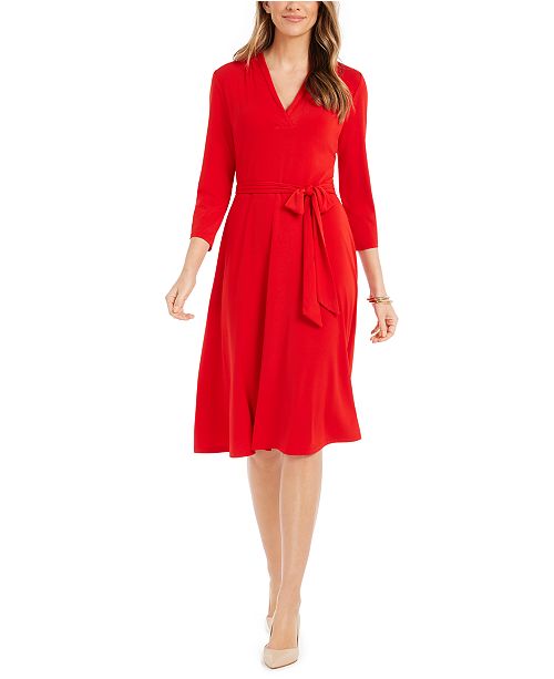 Charter Club 3/4-Sleeve Midi Dress, Created for Macy's & Reviews ...