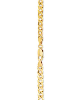 Flat Curb Link 24" Chain Necklace in 18k Gold-Plated Sterling Silver