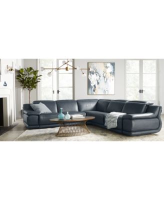 Daisley 6-Pc. Leather "L" Shaped Sectional Sofa with 2 Power Recliners