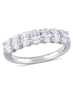 image of Oval Cut Certified Diamond (1 1/3 ct. t.w.) Semi-Eternity Anniversary Ring in 14k White Gold