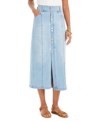 Style & Co - Button-Front Denim Skirt