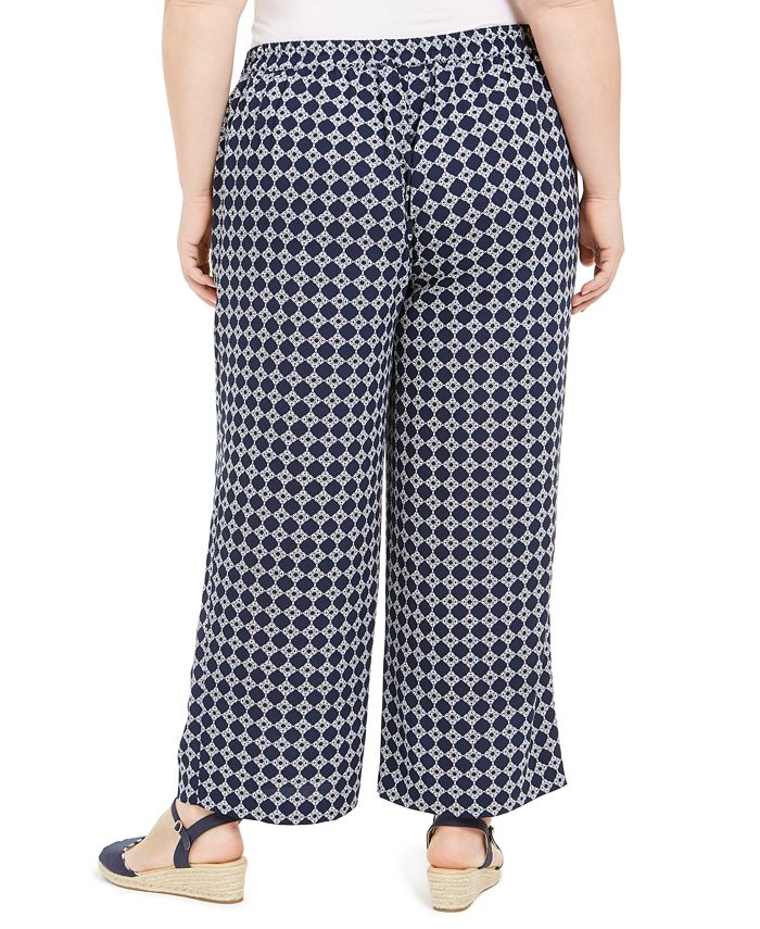 Charter Club Plus Size Tyler Tile-Print Pants, Created for Macy's - Macy's