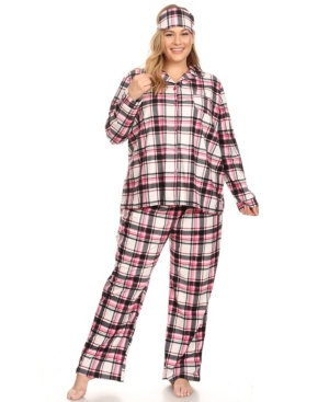 White Mark Plus Size 3-Piece Pajama Set