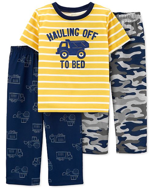 Carter S Toddler Boys 3 Pc Heavy Dozer Pajamas Set Reviews Pajamas Kids Macy S