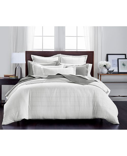 Charter Club Damask Windowpane 3 Pc King Duvet Set 550 Thread