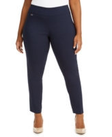Alfani Plus Size Tummy-Control Pull-On Skinny Pants, Created for Macy's - Modern Navy