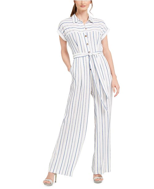 Calvin Klein Striped Jumpsuit & Reviews Pants & Leggings Women Macy's