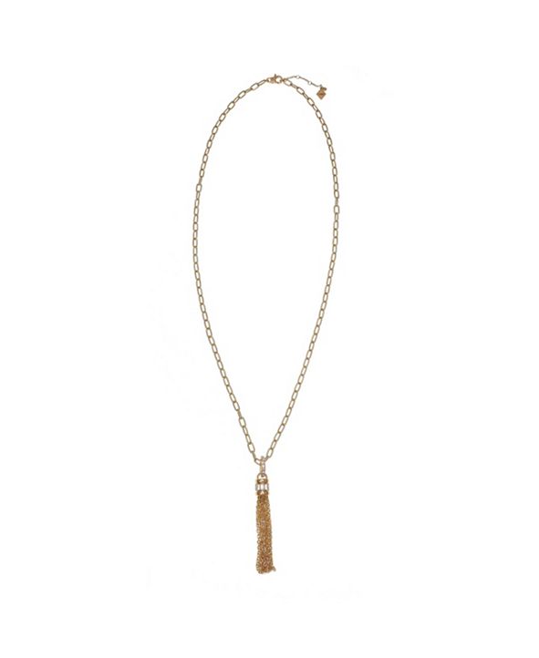 Christian Siriano New York Gold Tone Chunky Chain Tassel Necklace with