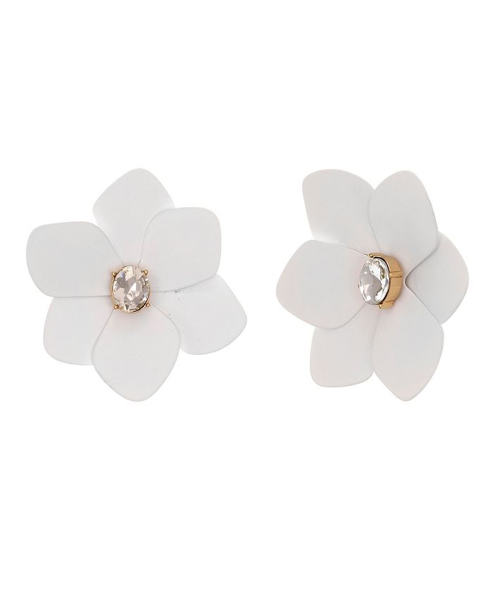Christian Siriano New York Gold Tone and White Flower Button Clip ...