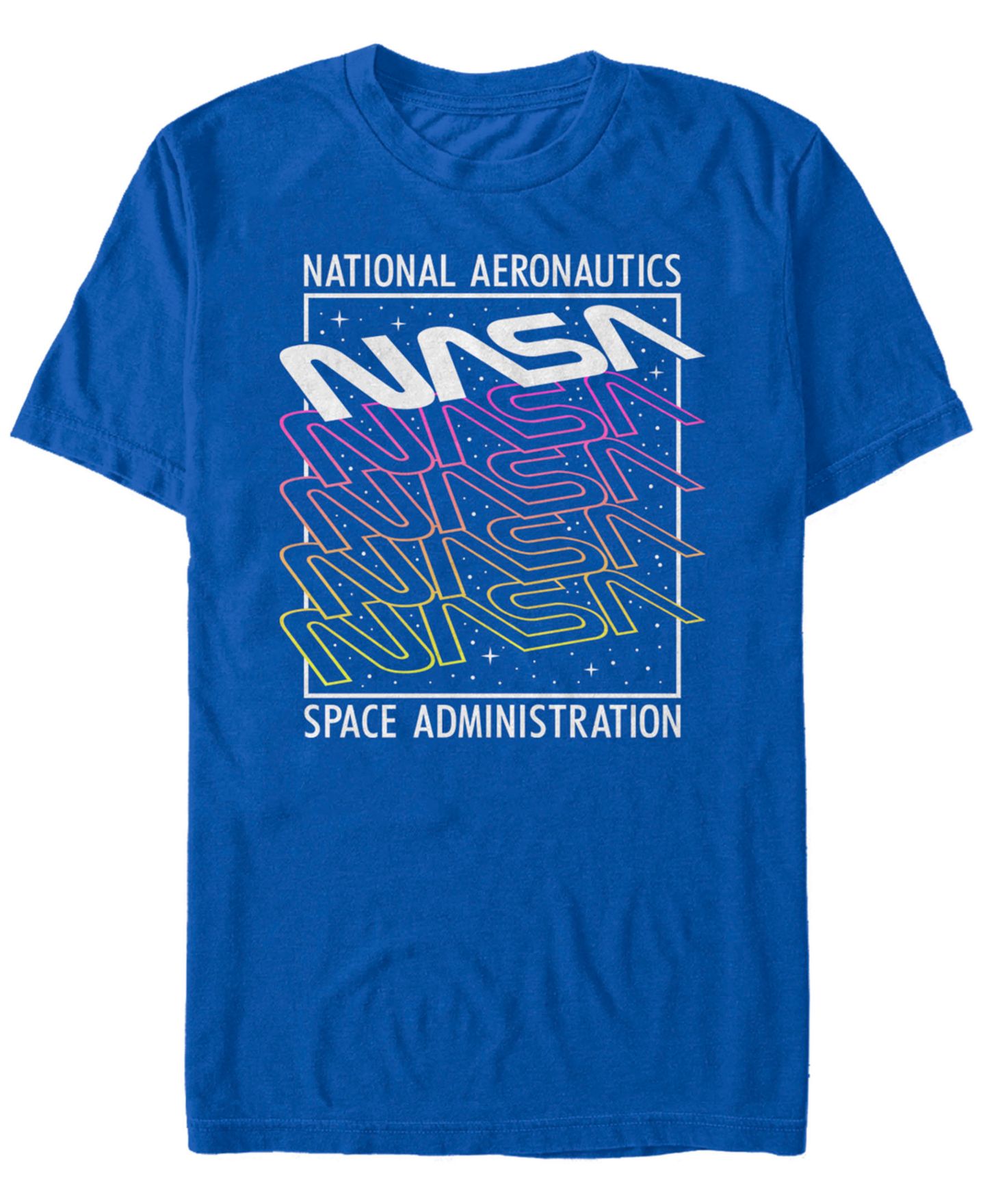 Мужская рубашка Fifth Sun NASA Neon Colors Space Administration Short Sleeve T, цвет: Королевский синий — фото 1
