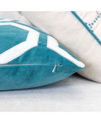 Sadie Applique Velvet Decorative Pillow, 20" x 20"