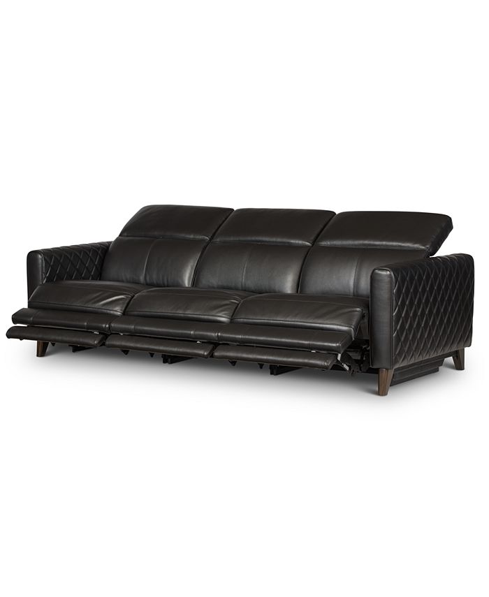 Macy's Power Reclining Leather Sofa - AptDeco