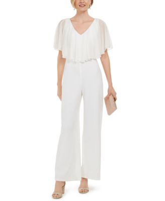 plus size white jumpsuit with cape