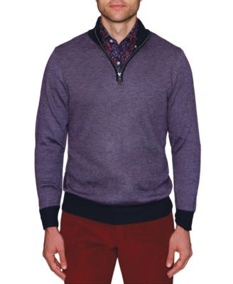 purple quarter zip sweater