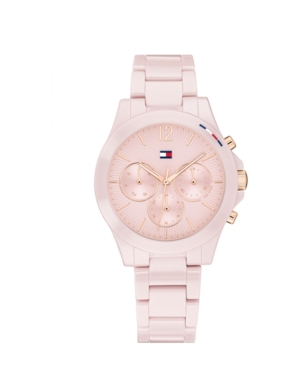 image of Tommy Hilfiger Women-s Chronograph Blush Ceramic Bracelet Watch 38mm