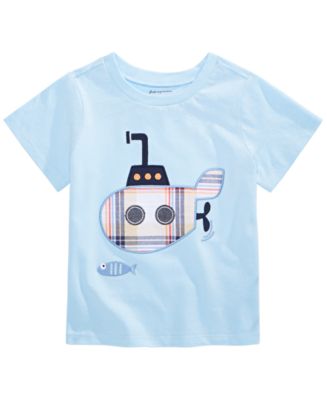 First Impressions Toddler Boys Plaid Submarine Cotton T-Shirt, Created ...