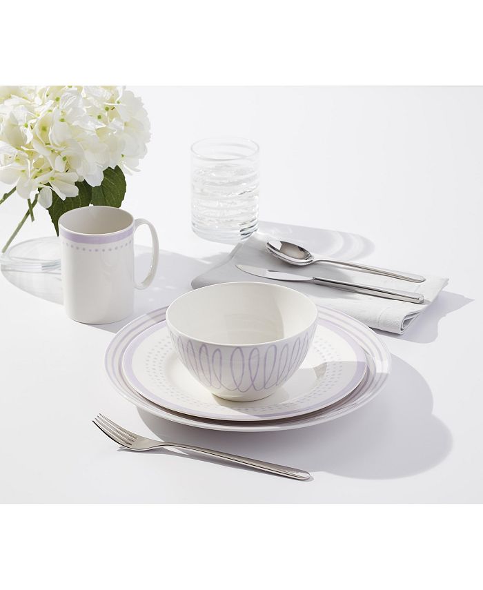kate spade new york Charlotte Street Lilac East Dinnerware Collection &  Reviews - Dinnerware - Dining - Macy's