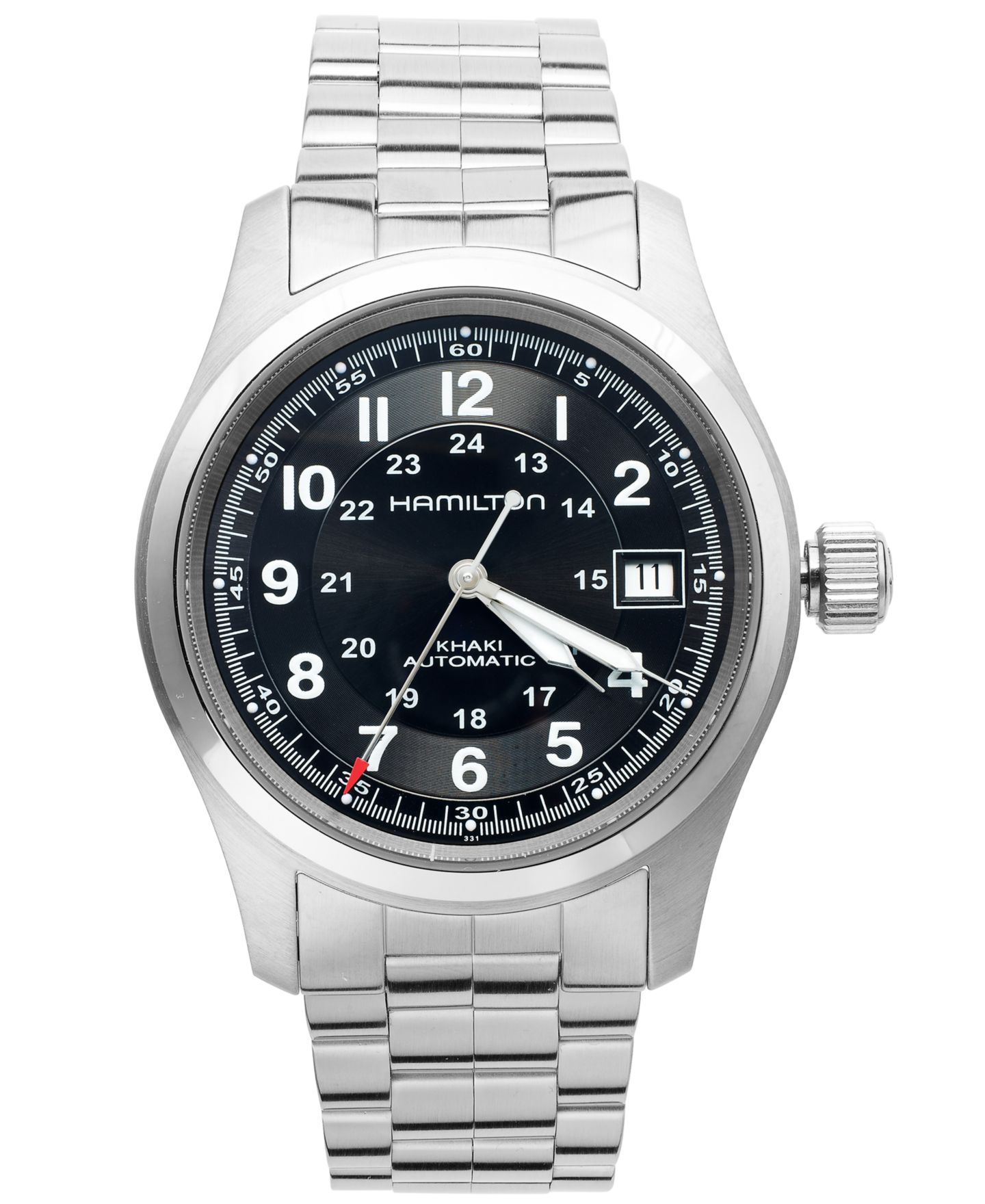 Мужские часы Hamilton Watch, Swiss Automatic Khaki Field Stainless Steel Bracelet 38mm H70455133 — фото 1