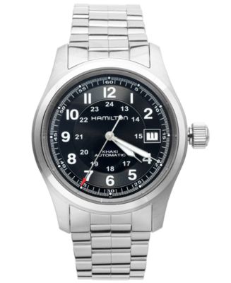 Hamilton Watch, Men's Swiss Automatic Khaki Field Stainless Steel 