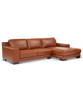 Furniture Darrium 2 Pc. Leather Sofa with Chaise Created for