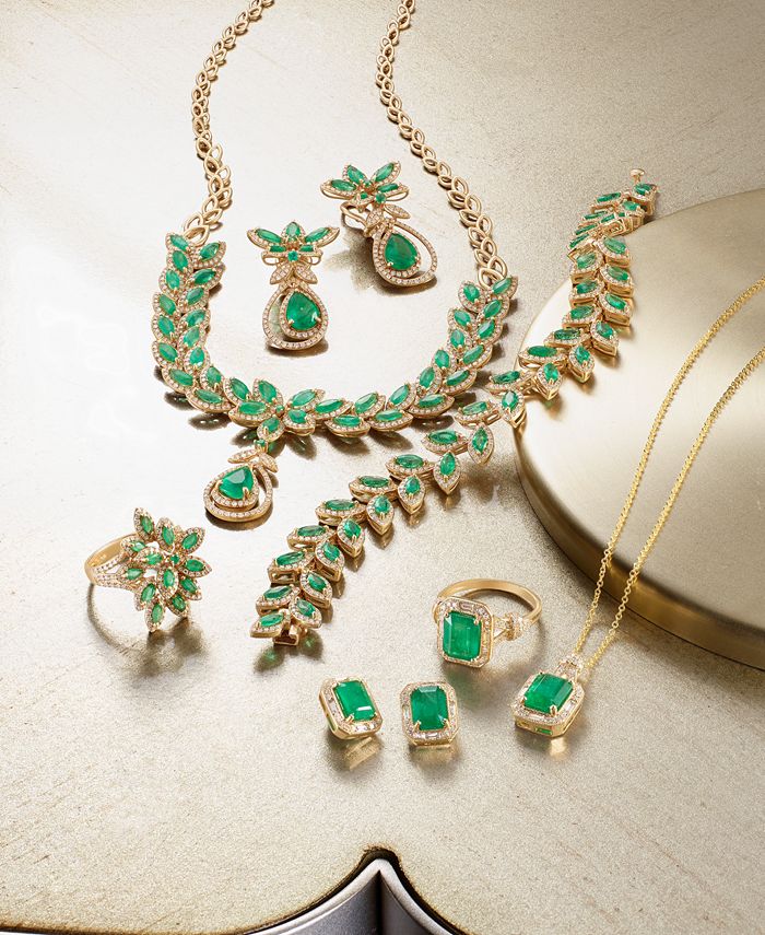 EFFY Collection EFFY® Emerald (10-4/5 ct. t.w.) and Diamond (2-1/2 ct ...