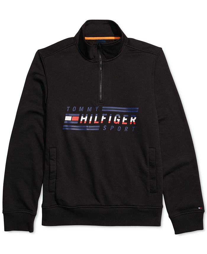 svulst Sammenligning tabe Tommy Hilfiger Men's Charlie Mock-Neck Logo Graphic Sweatshirt with  Extended Half Zipper Pull, Created for Macy's - Macy's