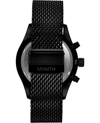 MVMT - Men's Chronograph Caviar Black Stainless Steel Mesh Bracelet Watch 42mm