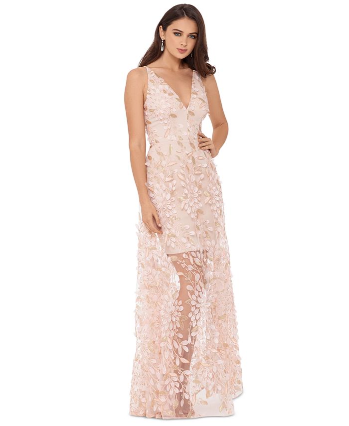 XSCAPE - 3D Embroidered Floral Gown