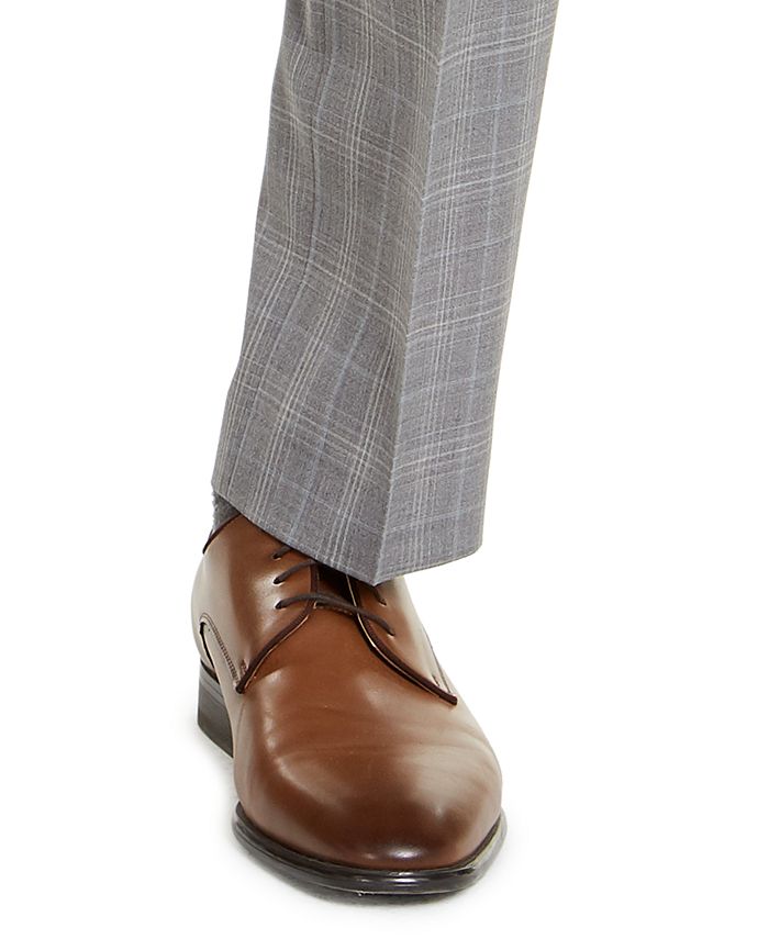 Michael Kors Men's ClassicFit Airsoft Stretch Gray Plaid Wool Suit