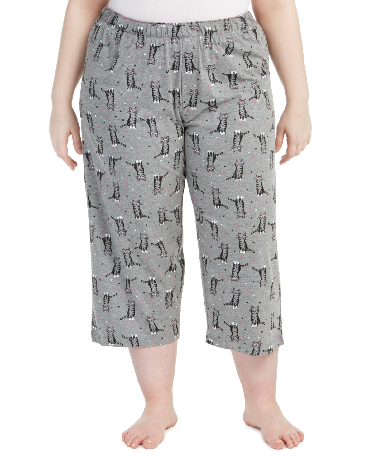 Womens Plus Size Sleepwell Printed Knit Capri Pajama Pant made with Temperature Regulating Technology - Flamingo