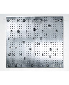 Locboard and Square Hole Pegboards with 45 Piece Lochook Assortment with Mounting Hardware