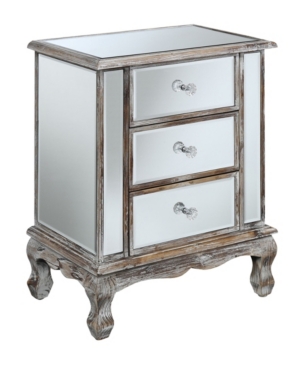 Convenience Concepts Gold Coast Vineyard 3 Drawer Mirrored End Table