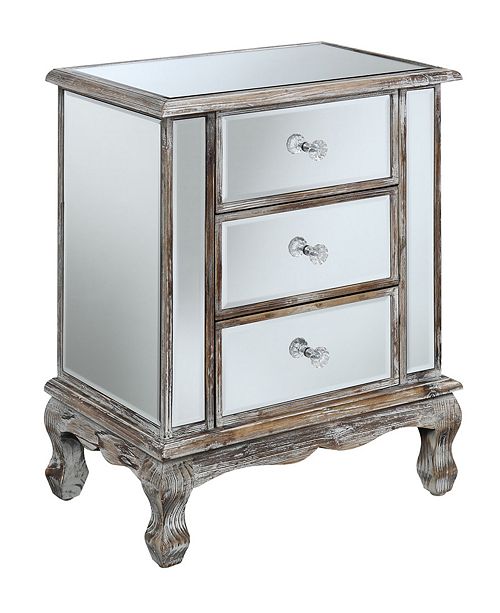 Convenience Concepts Gold Coast Vineyard 3 Drawer Mirrored End
