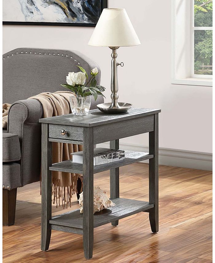 Convenience Concepts American Heritage Three Tier End Table With Drawer