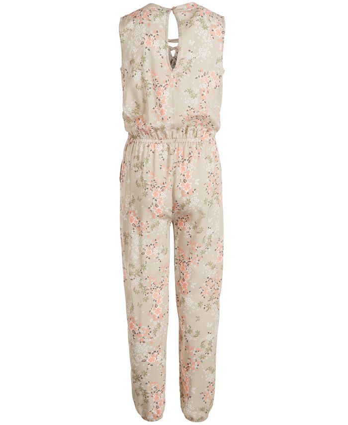 Epic Threads Big Girls Floral Lace-Up Jumpsuit, Created for Macy's - Macy's