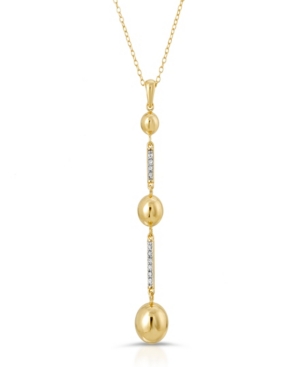 image of Brilliant Bubbles Diamond 1/10 ct. t.w. 3 Bubble Drop Pendant Designed in 14k Rose Gold over Sterling Silver